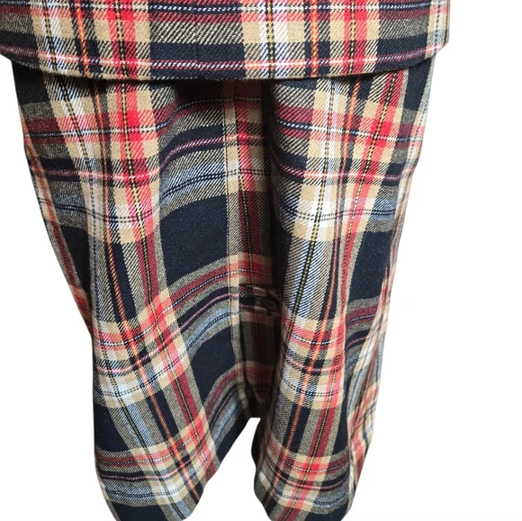 Collectors Items Leonard Sunshine Vintage 1970s Red And Black Plaid Skirt Suit - Picture 6 of 12